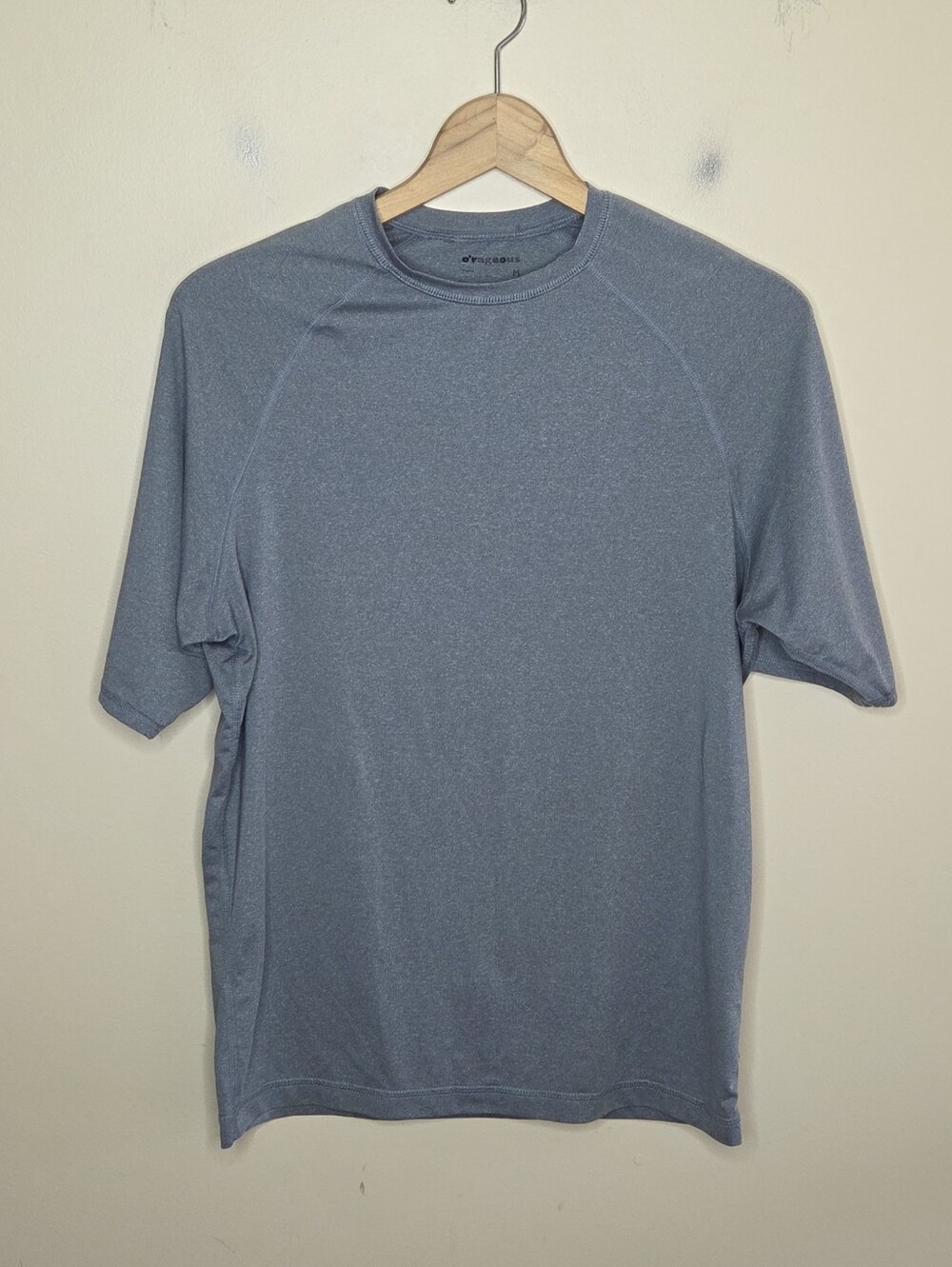 O'Rageous Gray Short Sleeve Rash Guard Swim Shirt Mens Size Medium UPF 50